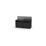 Cuisine 2 lments crdences acier poxy noire le marquier