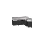 Cuisine d'angle d'extrieur 5 lments avec crdence inox noir le marquier