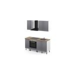 Cuisine complte goodhome stevia gris brillant sans lectromnager