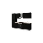 Cuisine complte monte all in ornella noir l. 285 cm avec lectromnager