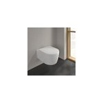 Cuvette wc suspendu en cramique blanche et abattant fermeture ralentie villeroy & boch avento