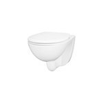 Cuvette wc suspendue compacte sans bord avec abattant et frein de chute, sortie horizontale, blanc, goodhome ...