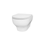 Cuvette wc suspendue sans bride avec abattant dclipsable et frein de chute, sortie horizontale, blanc, ...