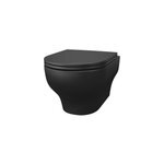 Cuvette wc suspendue sans bride avec abattant dclipsable et frein de chute, sortie horizontale, noir, ...