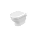 Cuvette wc suspendue sans bride � sortie horizontale avec abattant d�clipsable et frein de chute blanc ...
