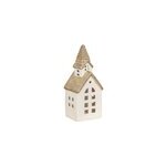 D�coration de no�l maison en c�ramique blanche et dor�e feeric light & christmas