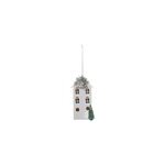 Dcoration de nol maison grise h. 13, 5cm