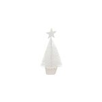 Dcoration de table nol sapin blanc avec toile paillete 14cm feeric light & christmas
