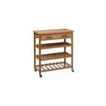 Desserte de cuisine rectangulaire  4 niveaux grand modle avec 2 tiroirs lihna effet bois , 5five