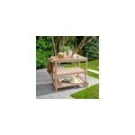 Desserte de jardin en bois d'acacia goodhome riveo l. 113cm p. 64, 5cm