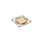 Dessous de plat carr� en m�tal noir et bambou