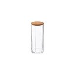 Distributeur de coton transparent avec couvercle bambou, 5five simply smart selena Distributeur de coton transparent avec couvercle bambou, 5five simply smart selena