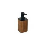Distributeur de savon  pompe 200ml en bambou et plastique noir, wenko serro