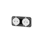 Double prise 2 ples + terre legrand dooxie blanc carre  composer