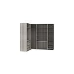 Dressing d'angle avec tiroirs et portes chaussures effet ch�ne gris� goodhome atomia h. 225 x l. 250 ...