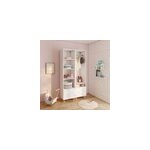 Dressing blanc sur pieds 4 tiroirs chambre enfant goodhome atomia h. 198, 5 x l. 100 x p. 45 cm