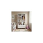 Dressing blanc sur pieds 4 tiroirs chambre enfant goodhome atomia h. 198, 5 x l. 100 x p. 45 cm