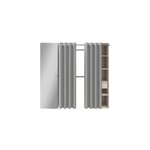 Dressing avec rideau et porte miroir effet chne goodhome atomia h. 187, 5 x l. 200 x p. 45 cm