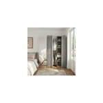 Dressing avec rideau et porte miroir effet ch�ne gris� goodhome atomia h. 187, 5 x l. 200 x p. 45 cm