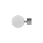 Embout boule pour barre � rideau bois de h�tre, blanc, chrom� mat �28mm mobois