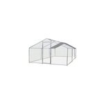Enclos grillag en acier pour poules 18 m + bche de toit polyester habrita