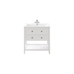 Meuble sous vasque à poser 2 tiroirs 1 niche blanc mat l. 80 cm perma + plan vasque céramique blanc nira ... Meuble sous vasque à poser 2 tiroirs 1 niche blanc mat l. 80 cm perma + plan vasque céramique blanc nira ...