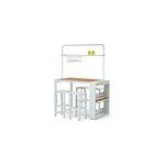 Ensemble bar acier + tabourets aluminium blanc cannes jardiline