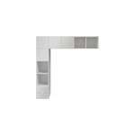 Ensemble en l colonne et caissons suspendus blancs goodhome atomia h. 187, 5 x l. 187, 5 x p. 37 cm