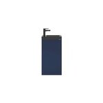 Meuble lave - mains � poser bleu nuit mat l. 44 cm imandra + plan vasque noir c�ramique nira, goodhome ...