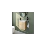 Ensemble meuble lave - mains java effet ch�ne clair et jute l. 44 cm + plan vasque lave - mains terrazzo ...