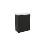 Meuble lave - mains suspendu noir mat l. 44 cm imandra + plan vasque terrazzo, goodhome