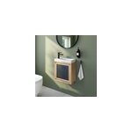 Ensemble meuble lave - mains � suspendre indus ch�ne massif l. 44 cm + plan vasque lave - mains terrazzo ...