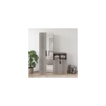 Ensemble de meubles de rangement portes battantes miroir effet ch�ne gris� goodhome atomia h. 225 x l. ...