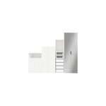Ensemble de meubles de rangement portes battantes miroir et tiroirs sous pente et / ou comble blancs ... Ensemble de meubles de rangement portes battantes miroir et tiroirs sous pente et / ou comble blancs ...