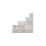 Ensemble de meubles de rangement sous pente et / ou comble blancs et effet chêne goodhome atomia h. 187, ... Ensemble de meubles de rangement sous pente et / ou comble blancs et effet chêne goodhome atomia h. 187, ...