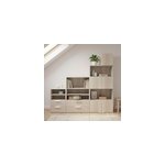 Ensemble de meubles de rangement sous pente et / ou comble effet ch�ne goodhome atomia h. 187, 5 x l. ...