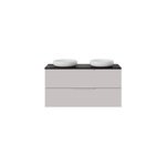 Ensemble meubles de salle de bains kentia l. 100 cm beige cachemire avec plan de toilette cadlia effet ...
