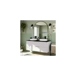 Ensemble meubles de salle de bains kentia l. 100 cm beige cachemire avec plan de toilette cad�lia effet ...