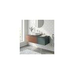 Ensemble meubles de salle de bains kentia l. 100 cm effet noyer et vert for�t avec plan de toilette cad�lia ...