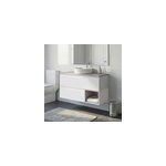 Ensemble meubles de salle de bains kentia l. 120 cm blanc mat et beige cachemire avec plan de toilette ...