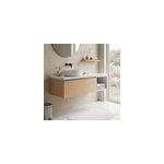 Ensemble meubles de salle de bains kentia l. 120 cm effet ch�ne et blanc mat avec plan de toilette cad�lia ...