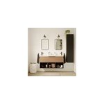 Ensemble meubles de salle de bains kentia l. 120 cm effet chne et noir mat avec plan double vasque kentia ...