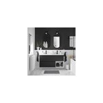 Ensemble meubles de salle de bains kentia l. 120 cm noir mat et blanc mat avec plan double vasque levanna ...
