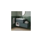 Ensemble meubles de salle de bains kentia l. 120 cm vert for�t et blanc mat avec plan double vasque levanna ...