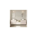 Ensemble meubles de salle de bains kentia l. 220 cm beige cachemire et blanc mat avec plan de toilette ...