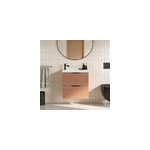 Ensemble meubles de salle de bains kentia l. 60 cm effet noyer avec plan vasque kentia