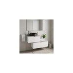 Ensemble meubles de salle de bains kentia blanc mat avec plan de toilette cad�lia effet granit gris