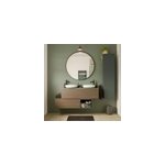 Ensemble meubles de salle de bains kentia effet noyer et vert fort avec plan de toilette cadlia effet ...