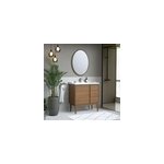Ensemble meuble sous vasque placage bois kabayan + plan vasque cramique blanc lana l. 80 cm