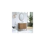 Ensemble meuble sous vasque placage bois kabayan + plan vasque cramique blanc nira l. 80 cm